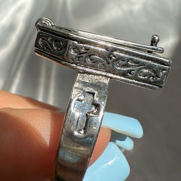 Halloween Vintage Silver Gothic Coffin Ring vampire skull - Picture 12 of 14